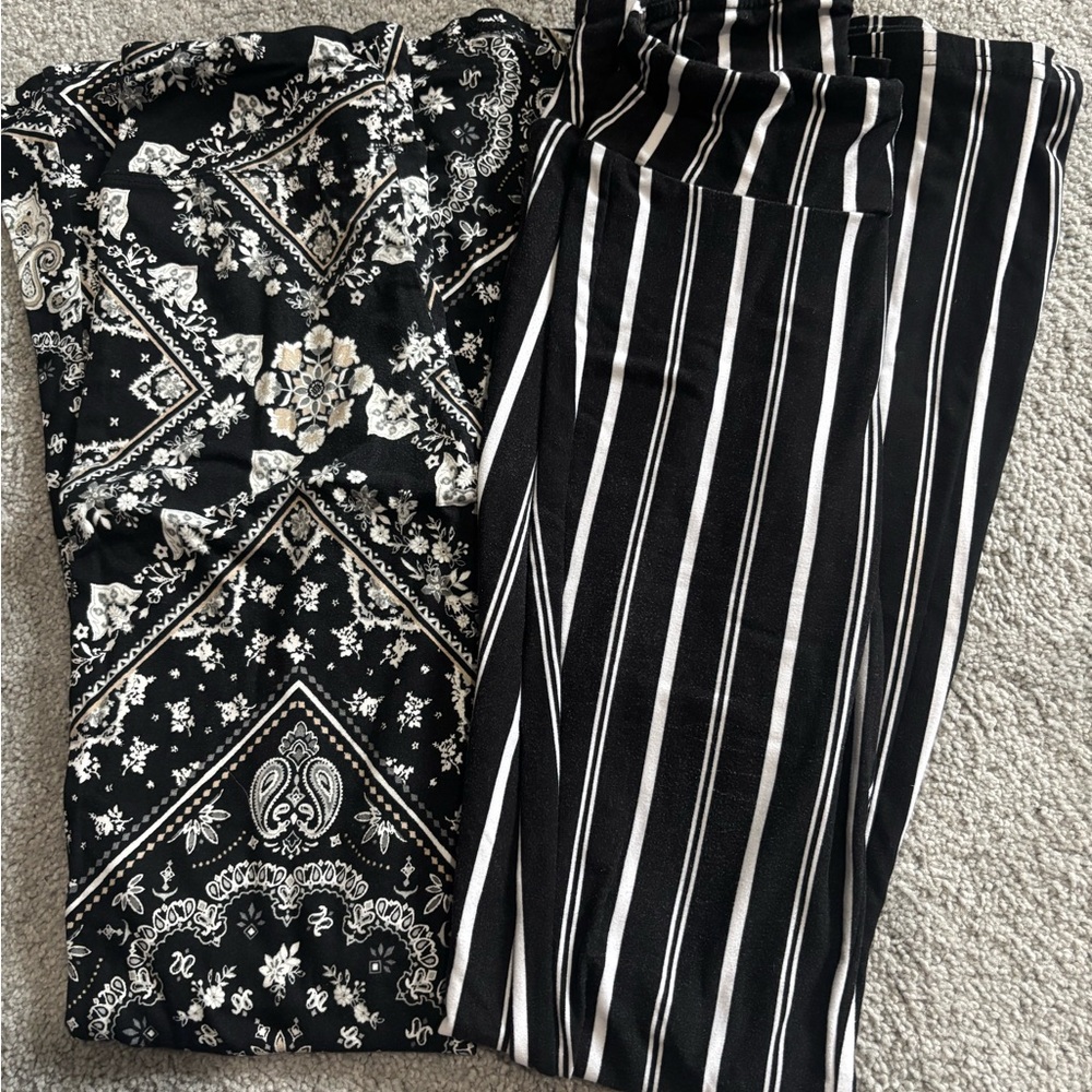 Stylish Black and White Women's Pants Set